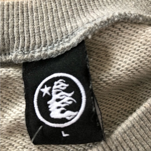 Hellstar Studios 'Records' Los Angeles Crewneck Sweatshirt Heather Grey Size L - Picture 11 of 12